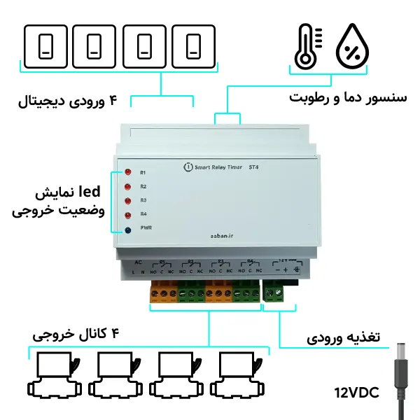 تایمر آبیاری هوشمند ۴ کانال مدل ST4PRO